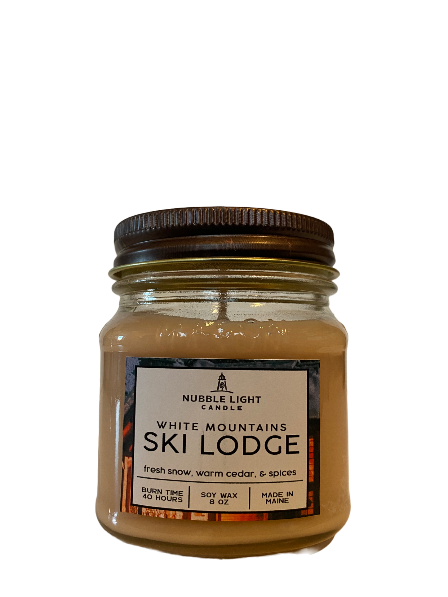 White Mountains SKI LODGE 8oz. Scented Soy Candle