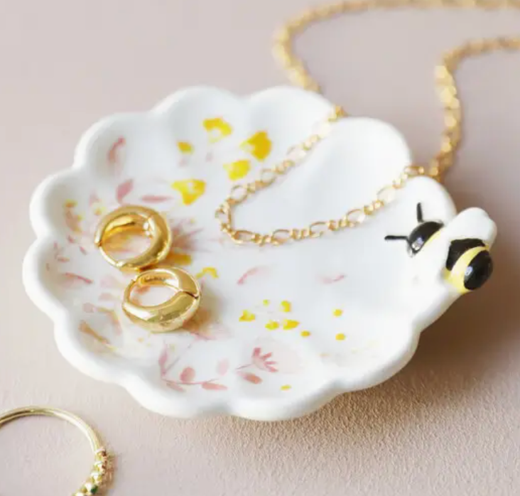 Floral Bee Ceramic Dish